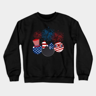 Hockey American Flag Fireworks Crewneck Sweatshirt